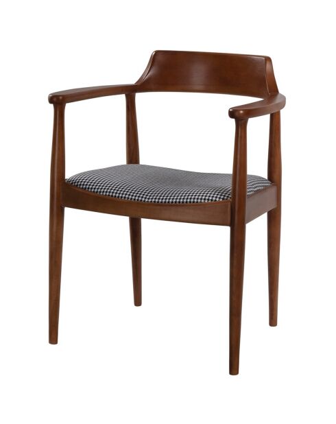 Chaise Albero43 noyer/noir/blanc - 62x44x80 cm