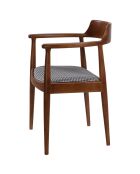 Chaise Albero43 noyer/noir/blanc - 62x44x80 cm