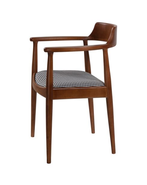 Chaise Albero43 noyer/noir/blanc - 62x44x80 cm