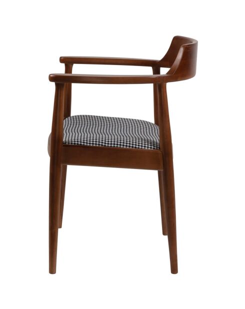 Chaise Albero43 noyer/noir/blanc - 62x44x80 cm