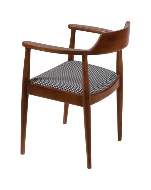 Chaise Albero43 noyer/noir/blanc - 62x44x80 cm