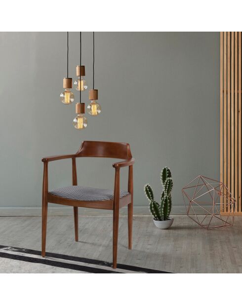 Silla Albero43 nogal/negro/blanco - 62x44x80 cm