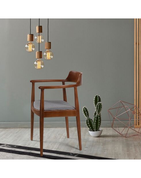 Silla Albero43 nogal/negro/blanco - 62x44x80 cm