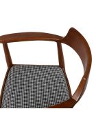 Chaise Albero43 noyer/noir/blanc - 62x44x80 cm