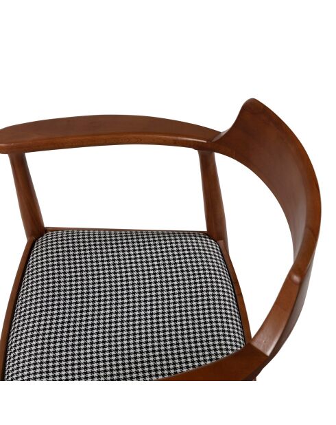 Chaise Albero43 noyer/noir/blanc - 62x44x80 cm