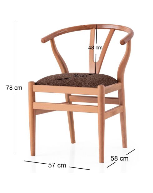 Chaise Magma chêne/brun - 57x78x58 cm
