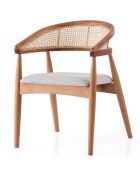 Chaise Atlas chêne/crème - 53x75x53 cm