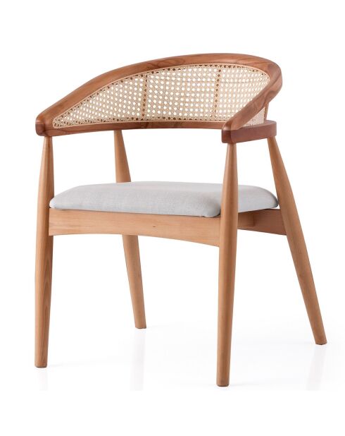 Chaise Atlas chêne/crème - 53x75x53 cm