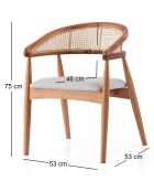 Chaise Atlas chêne/crème - 53x75x53 cm