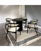Tableà manger + 4 Chaises Moon noir/blanc