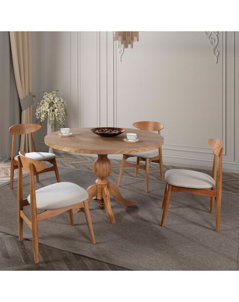 Eettafel + 4 stoelen Alberto 139 naturel