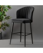 4 Tabourets de bar Rubi noirs - 52x97x42 cm