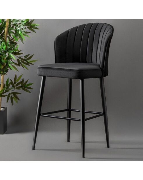 4 Tabourets de bar Rubi noirs - 52x97x42 cm