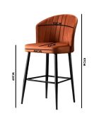 4 Tabourets de bar Rubi noirs - 52x97x42 cm