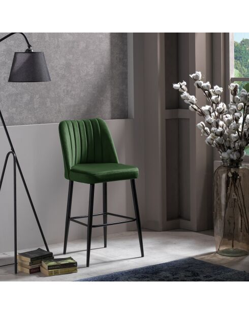 4 Tabourets de bar Vento vert/noir - 49x99x45 cm