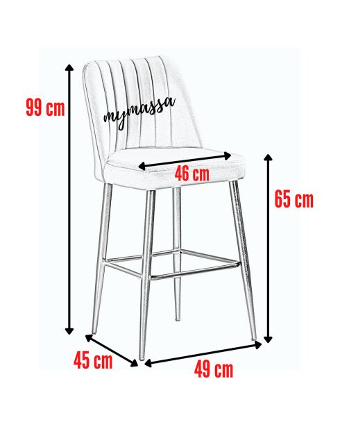 4 Tabourets de bar Vento vert/noir - 49x99x45 cm