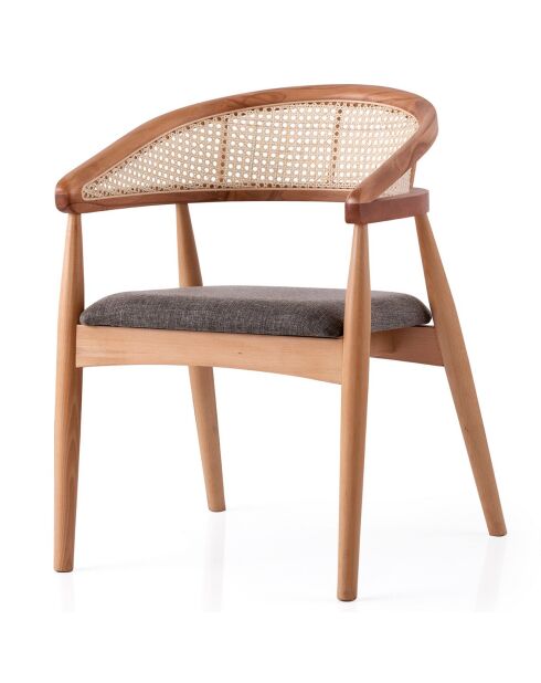 Chaise Atlas chêne/marron clair - 53x75x53 cm