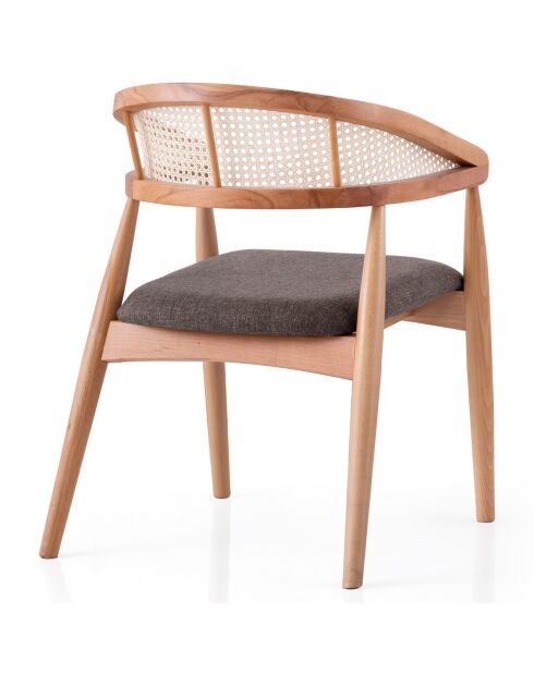 Chaise Atlas chêne/marron clair - 53x75x53 cm