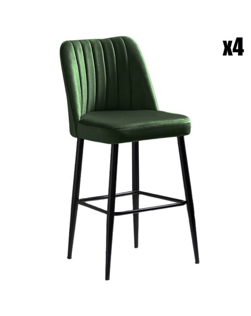 4 Tabourets de bar Vento vert/noir - 49x99x45 cm