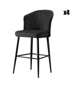 4 Tabourets de bar Rubi noirs - 52x97x42 cm