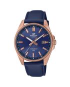 Montre Homme Edifice en Cuir bleue