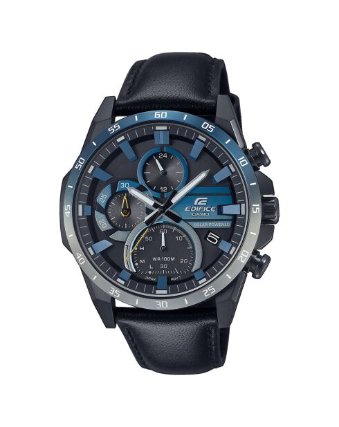 Montre Homme Edifice en Cuir noire