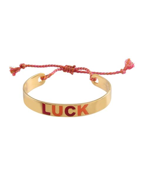 Bracelet Luck en plaqué Or laqué rose/corail