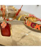 Bracelet Luck en plaqué Or laqué rose/corail