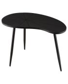 Table d'appoint ovoïde plateau texturé pieds fer james noir - 69x42x47 cm