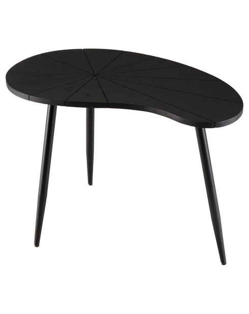 Table d'appoint ovoïde plateau texturé pieds fer james noir - 69x42x47 cm