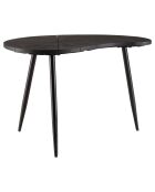 Table d'appoint ovoïde plateau texturé pieds fer james noir - 69x42x47 cm