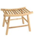 Tabouret en branches de teck assise ajourée will naturel - 60x45x46 cm