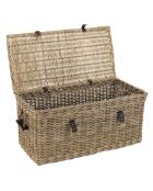 Coffre de rangement en kubu naturel  kally marron - 101x52x49 cm