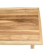 Table basse MADURA en branches de teck naturel - 120x63x46 cm