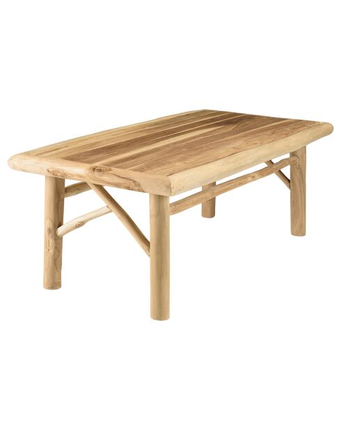 Table basse MADURA en branches de teck naturel - 120x63x46 cm