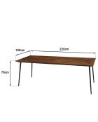 Table à manger rectangle formes géométriques kiara marron - 220x100x78 cm