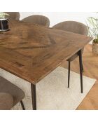 Table à manger rectangle formes géométriques kiara marron - 220x100x78 cm