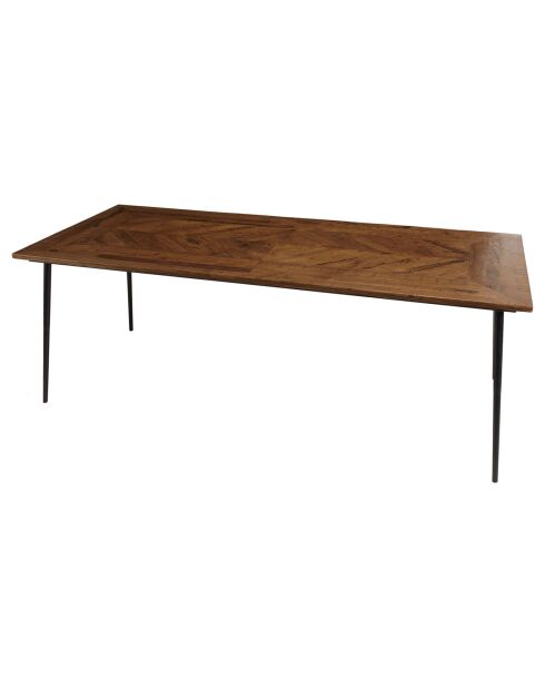 Table à manger rectangle formes géométriques kiara marron - 220x100x78 cm