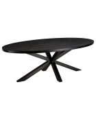 Table à manger effet pierre basile noir/doré - 220x110x76 cm