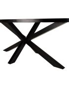 Table à manger effet pierre basile noir/doré - 220x110x76 cm