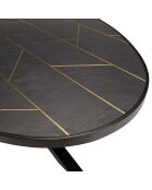 Table à manger effet pierre basile noir/doré - 220x110x76 cm