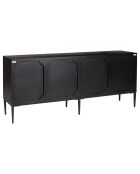 Buffet en manguier sculptées pieds en métal gloria noir - 174.5x42x75.5 cm