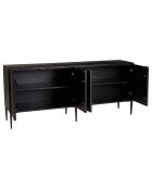 Buffet en manguier sculptées pieds en métal gloria noir - 174.5x42x75.5 cm