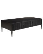 Table basse en manguier sculptés Gloria noire - 120x60x36 cm