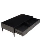 Table basse en manguier sculptés Gloria noire - 120x60x36 cm