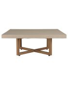 Table basse carrée en béton pieds en teck Dak beige - 107x107x41 cm