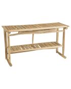 Console double plateau en branches de teck will naturel - 156x55x84 cm