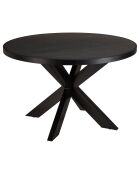 Table à manger plateau effet pierre basile noire - 120x120x76 cm