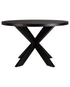 Table à manger plateau effet pierre basile noire - 120x120x76 cm