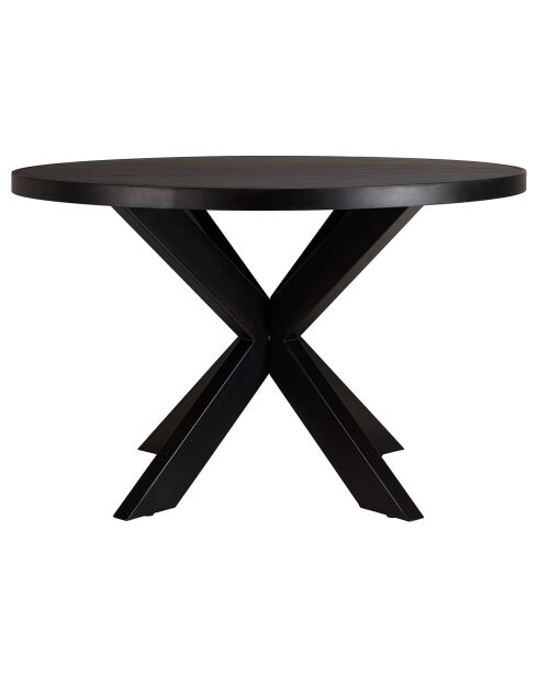 Table à manger plateau effet pierre basile noire - 120x120x76 cm